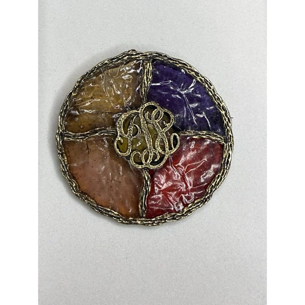 🔥Vintage 1963 "Venetian Glow" heraldic brooch by Coro